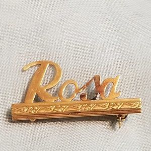 14k Gold "Rosa" Pin